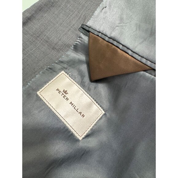 Peter Millar Blazer Jacket 50T 100% Wool Gray Double Vent Sport Coat Sport Coat - Picture 4 of 12